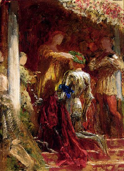 Frank Bernard Dicksee Victory, A Knight Being Crowned With A Laurel-Wreath china oil painting image